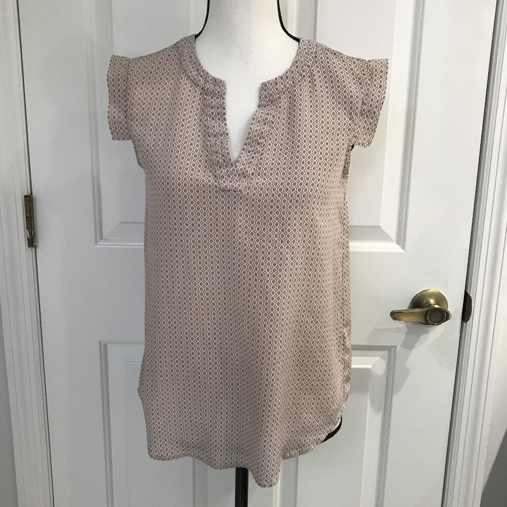 J. Crew Women's V Neck  Capped Sleeve Top 2